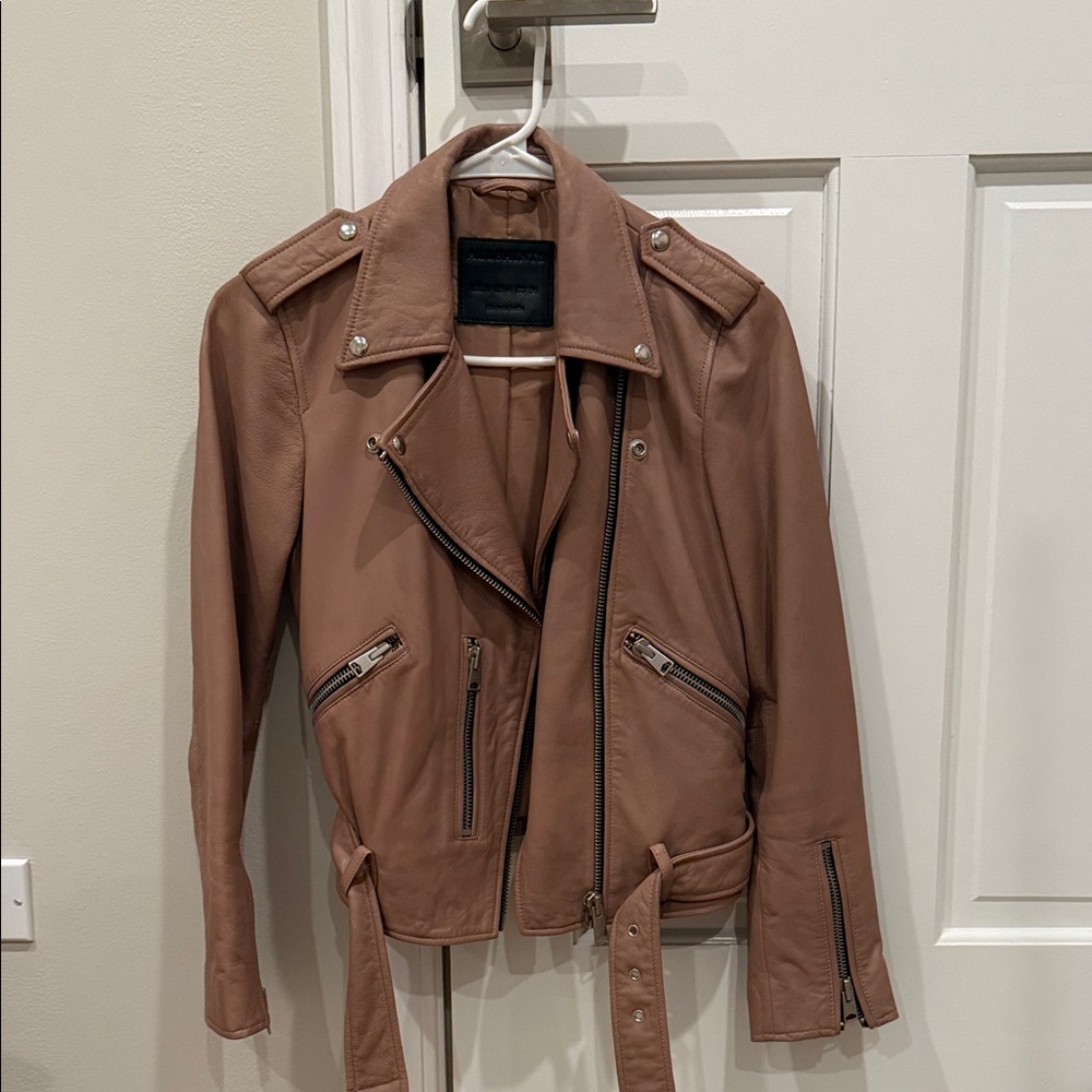 All Saints Tan Leather Jacket